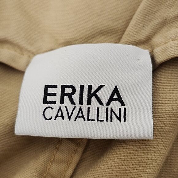 ERIKA CAVALLINI Women's Pleated High-Waisted Wide Leg Cotton Pant Italy 38/small - Picture 8 of 14